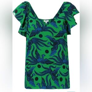 Kenzo Paris Womens 42 EU Green Blue Flying Phoenix